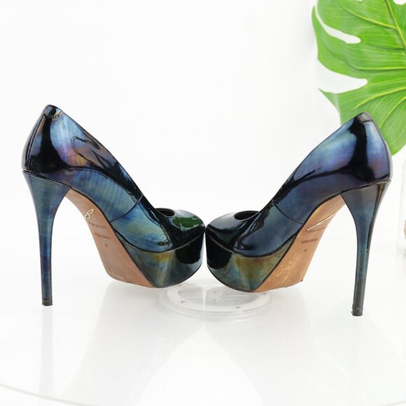 Brian Atwood Womens Bambola Pumps Size 6 Black Color Change Platform Heel Shoes - Picture 6 of 15